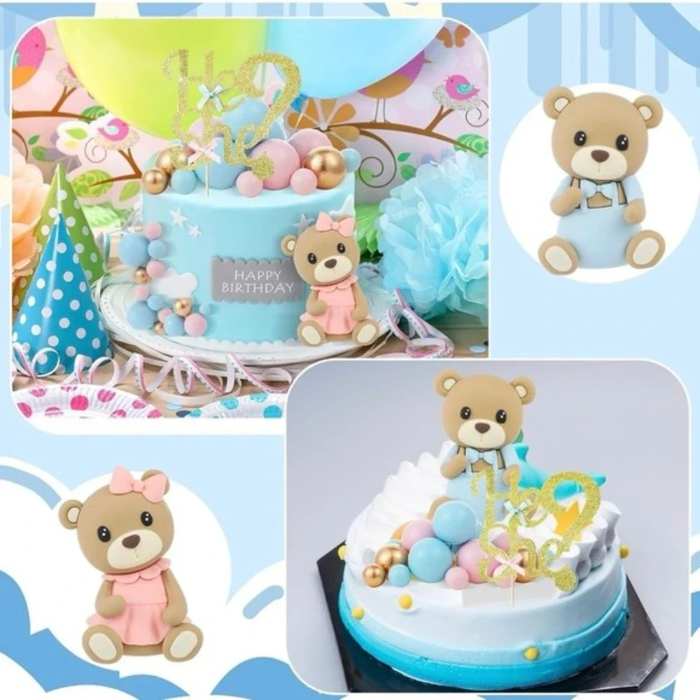 Gerrii  Gender Reveal Cake Topper Set, Includes He or She Cake Topper assortment